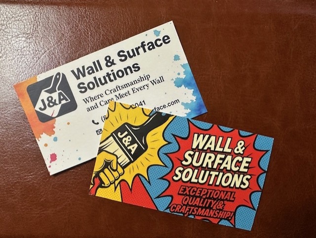 J&A Wall & Surface Solutions printed business cards